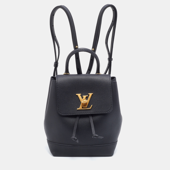 LOUIS VUITTON Black Leather Lockme Backpack - Picture 1 of 8